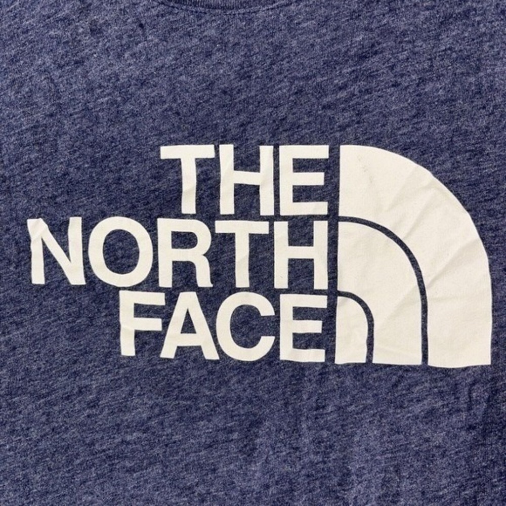 The North Face Graphic T-Shirt Womens S Blue Heather Logo Short Sleeve Hiking